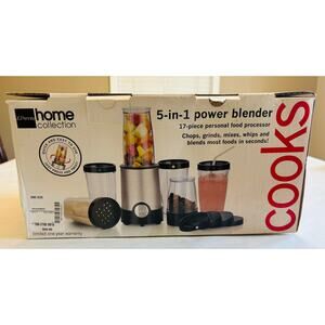 Power Blender Personal Food Processor  JCPenney Cooks 5-in-1. New open box 17PC